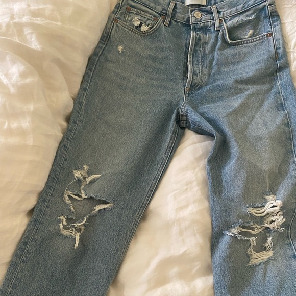 AGoldE 90’s distressed button fly size 24 100% cotton - Picture 3 of 11